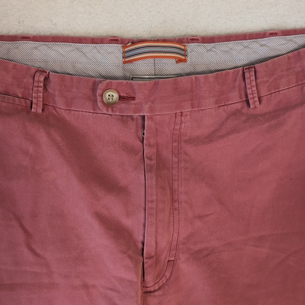 Peter Millar Shorts Mens 38 Blush Pink 100 Cotton Flat Front Vintage Wash Chino